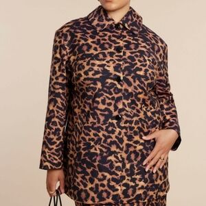 Eloquii Leopard Print Blazer Jacket